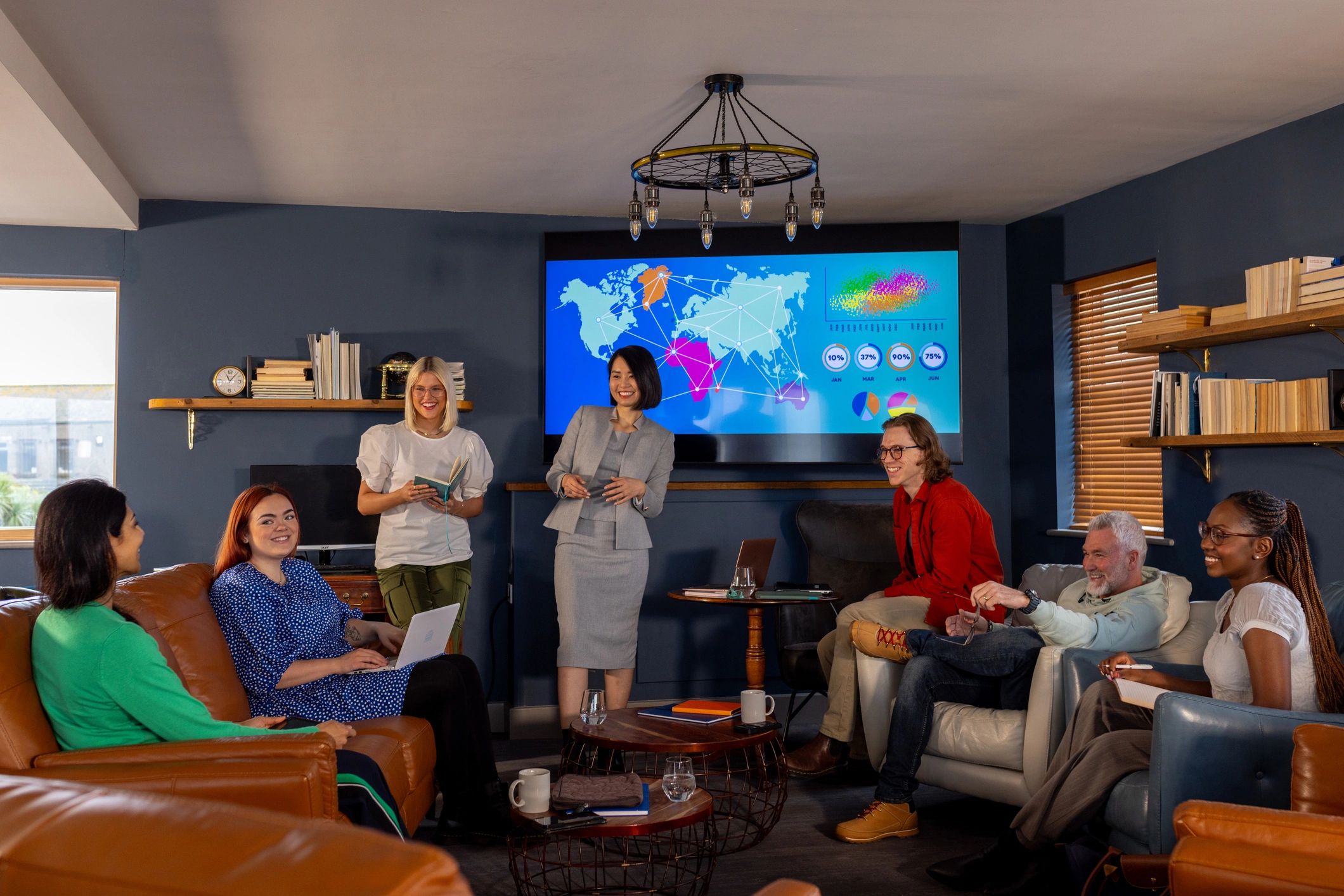 Business team in a strategic planning discussion