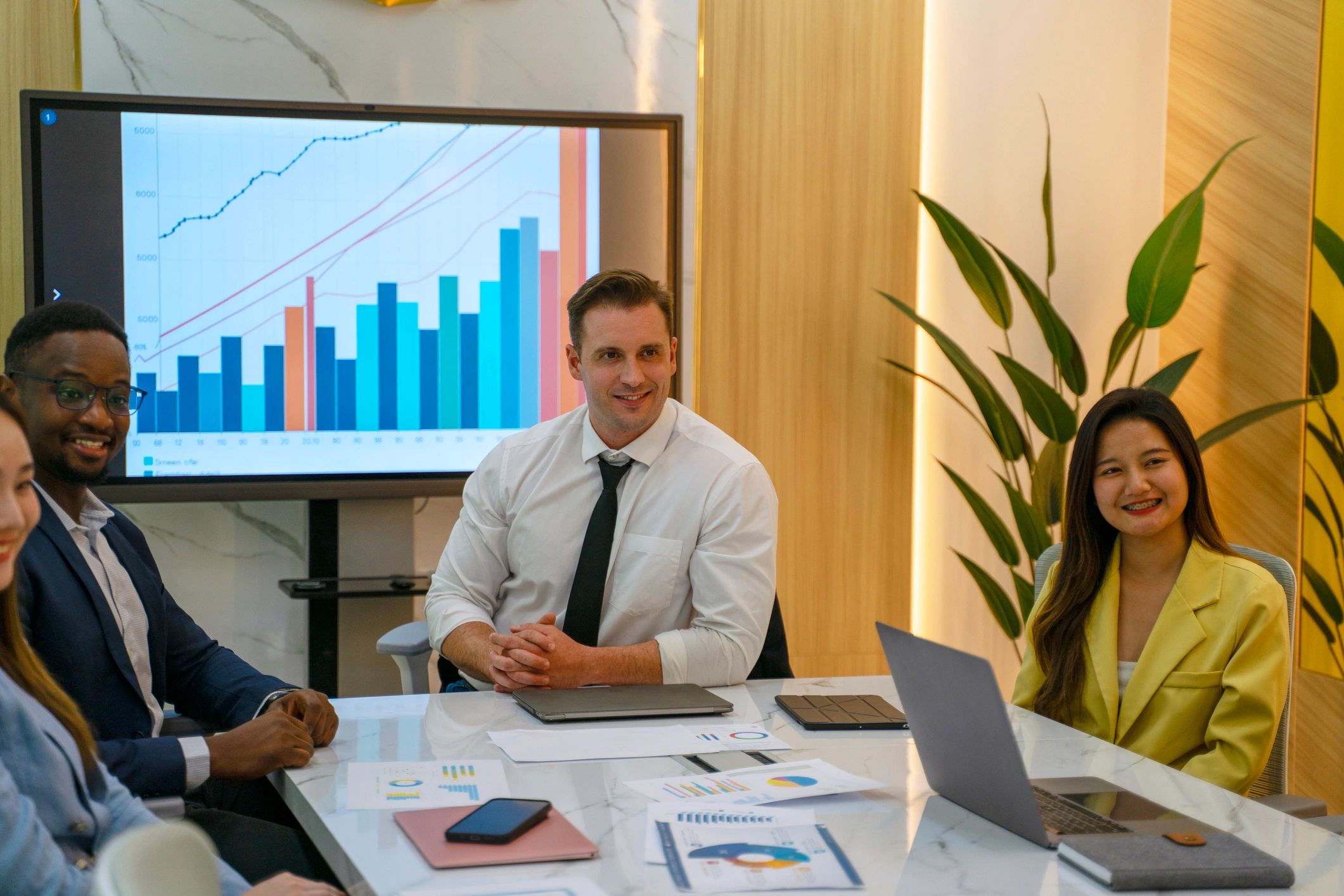 Business professionals meeting in a conference room